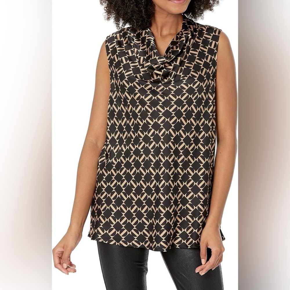 Anne Klein Women's Cowl Neck Sleeveless Blouse XXS